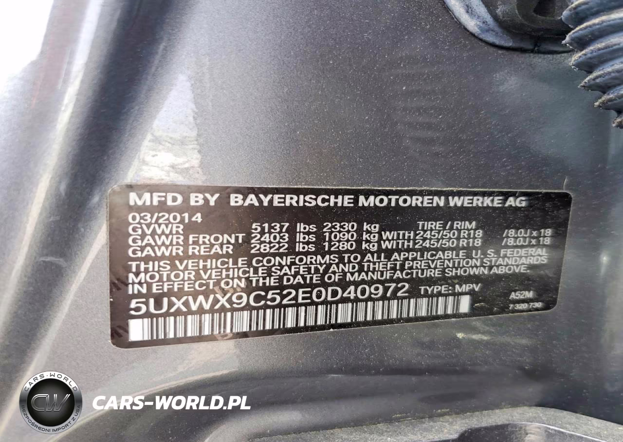 2014 BMW X3 xDrive28I VIN:5UXWX9C52E0D40972 - 13