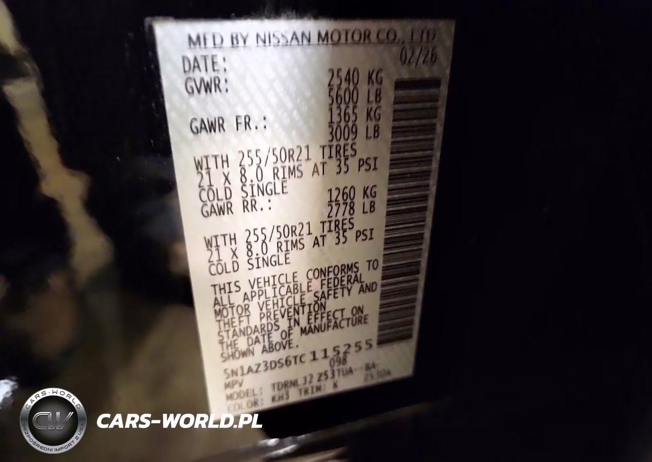 2026 Nissan Murano Platinum VIN:5N1AZ3DS6TC115255 - 14