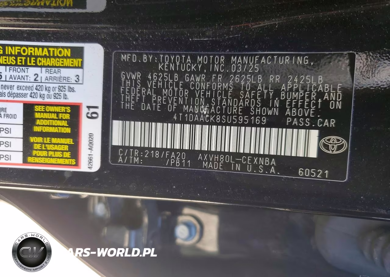 2025 Toyota Camry Le VIN:4T1DAACK8SU595169 - 12