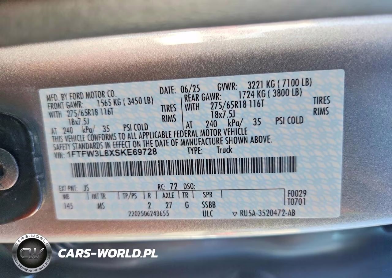 2025 Ford F150 Xlt VIN:1FTFW3L8XSKE69728 - 13