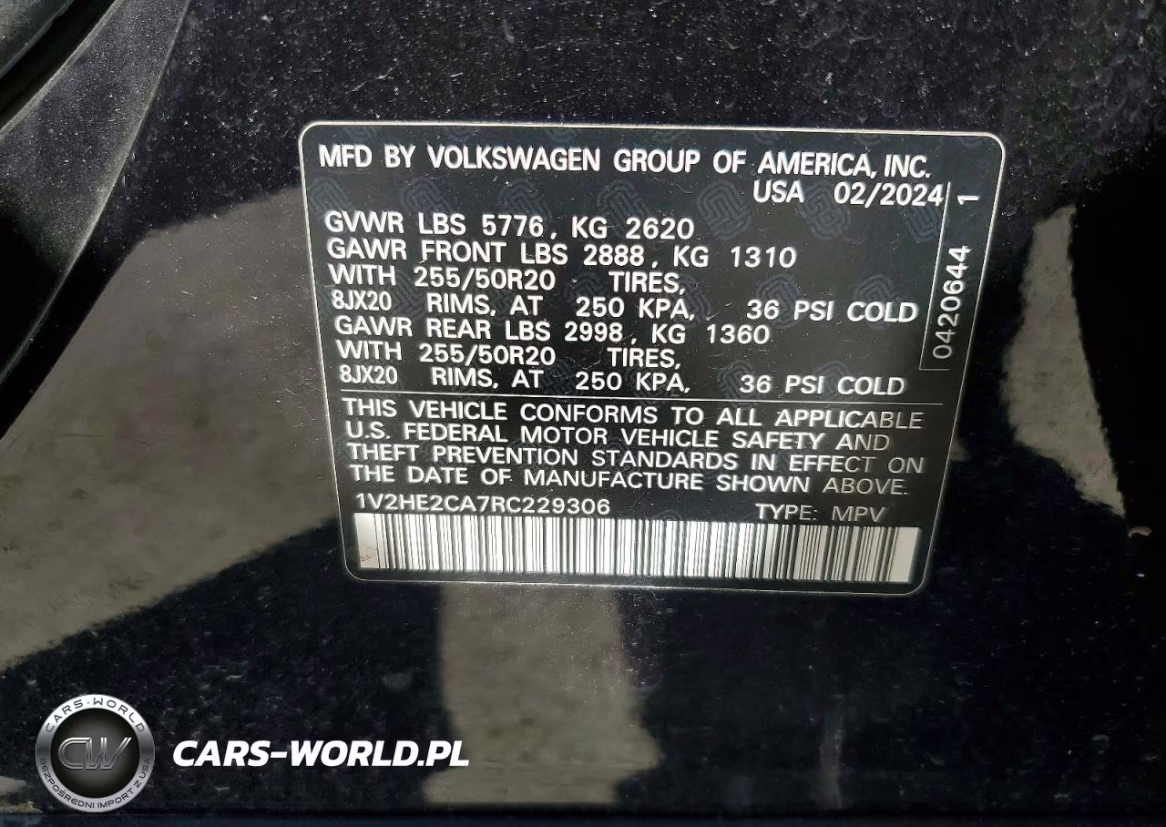 2024 Volkswagen Atlas Cross Sport Se VIN:1V2HE2CA7RC229306 - 14