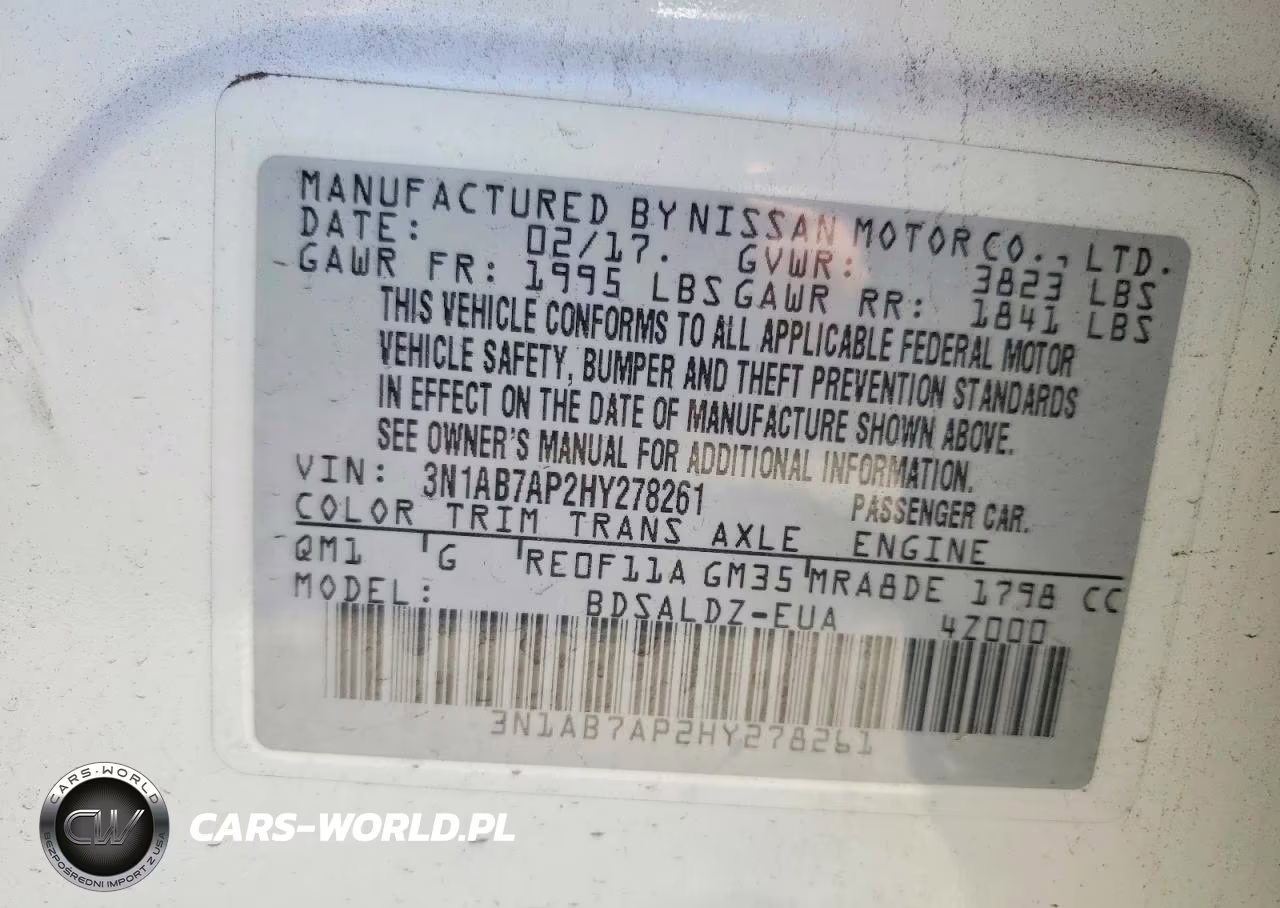 2017 Nissan Sentra Sv VIN:3N1AB7AP2HY278261 - 12