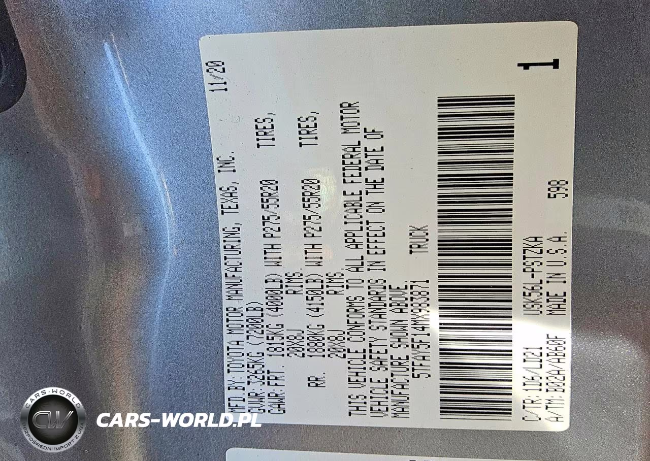 2021 Toyota Tundra 1794 Edition VIN:5TFAY5F14MX983871 - 12