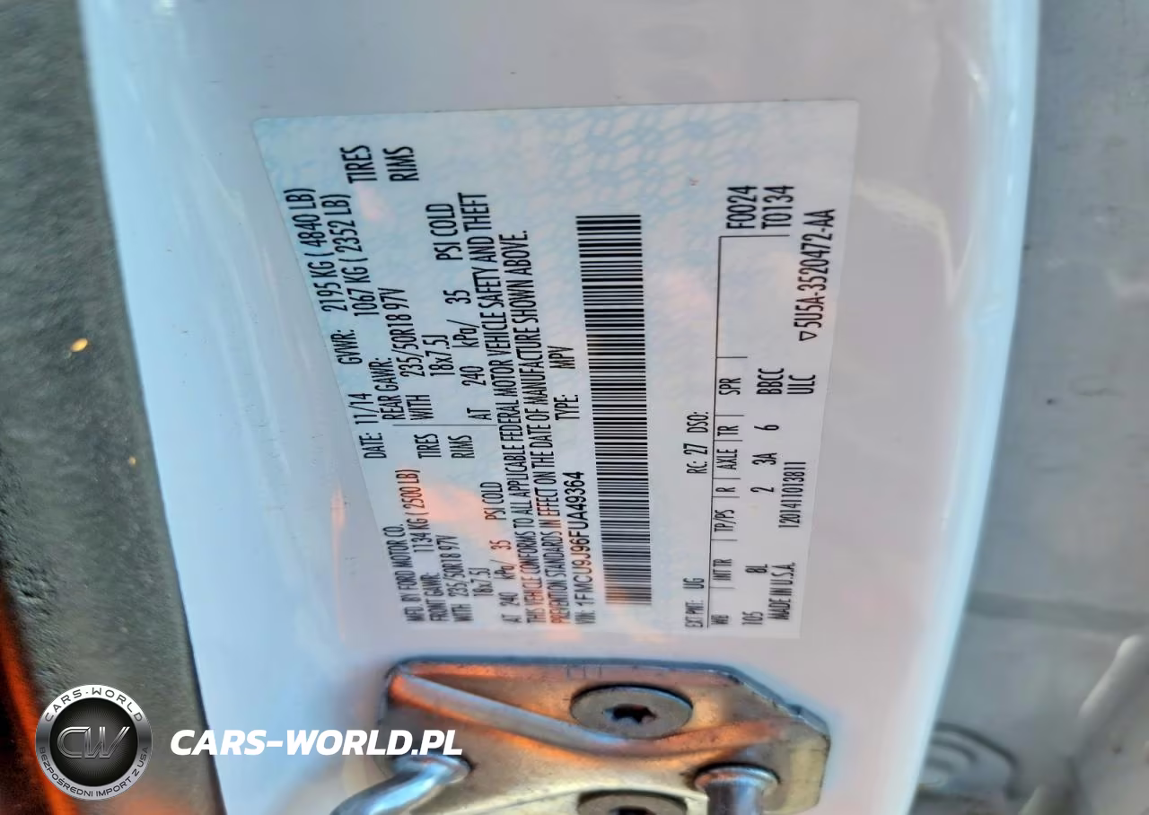 2015 Ford Escape Titanium VIN:1FMCU9J96FUA49364 - 13