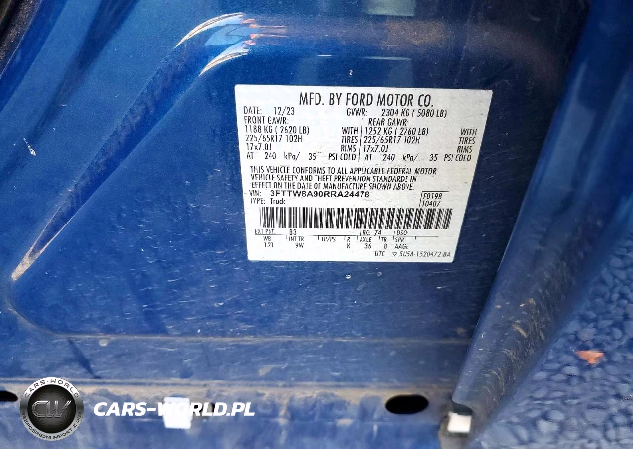 2024 Ford Maverick Xl VIN:3FTTW8A90RRA24478 - 12