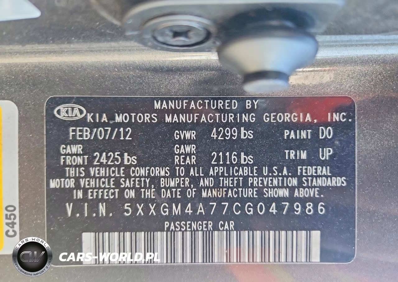 2012 Kia Optima Lx VIN:5XXGM4A77CG047986 - 13