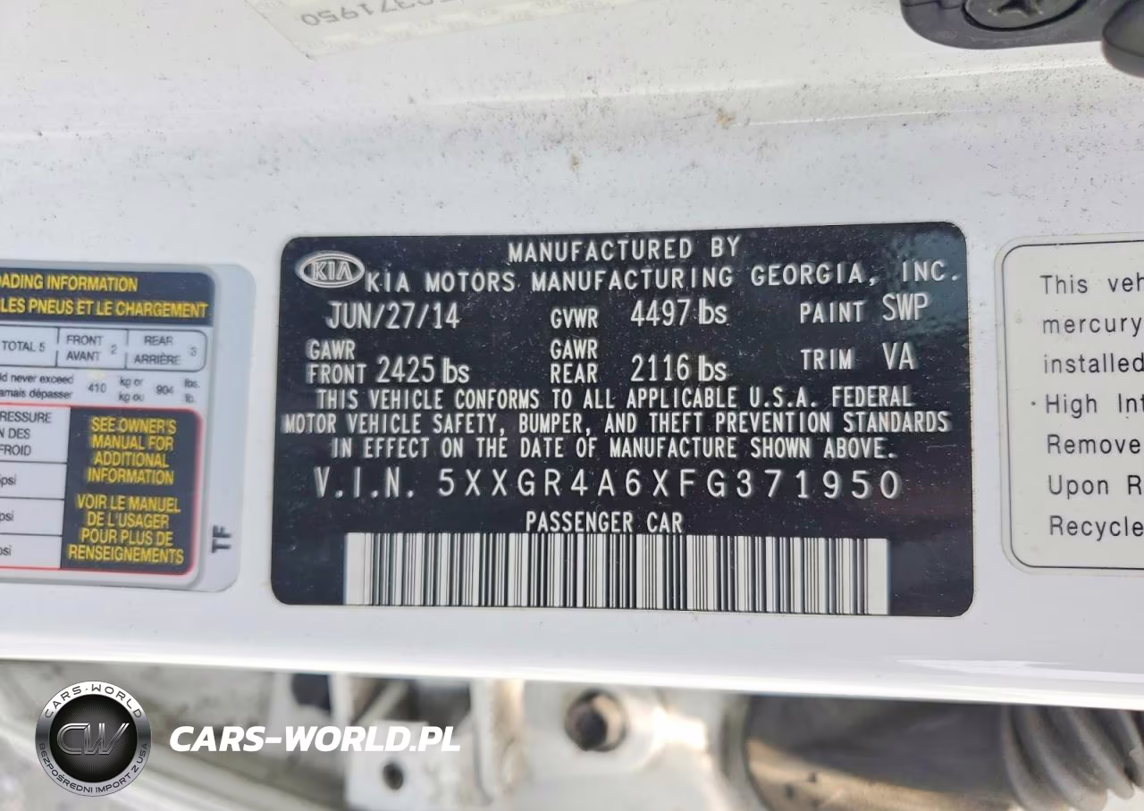 2015 Kia Optima Sx VIN:5XXGR4A6XFG371950 - 13