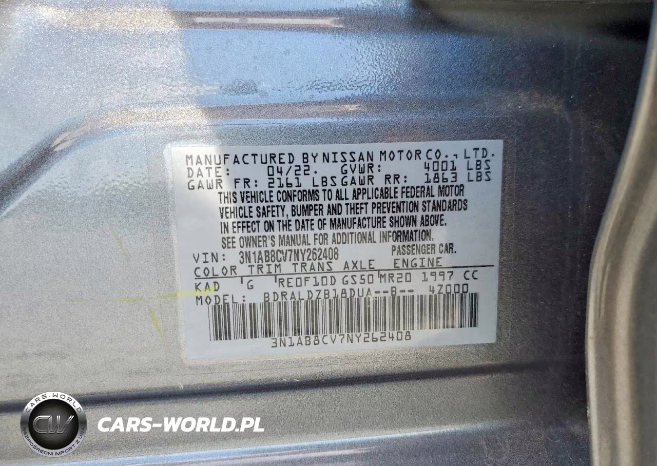2022 Nissan Sentra Sv VIN:3N1AB8CV7NY262408 - 12