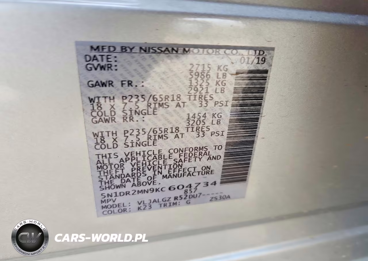 2019 Nissan Pathfinder Sl VIN:5N1DR2MN9KC604734 - 13