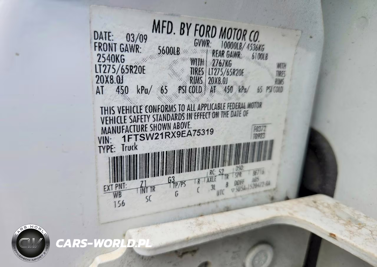 2009 Ford F250 Super Duty VIN:1FTSW21RX9EA75319 - 12