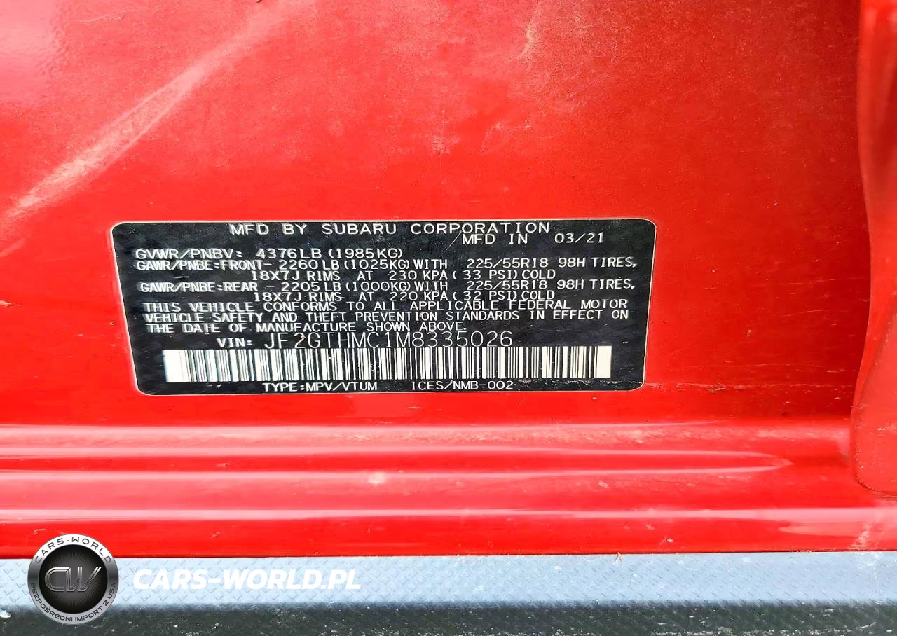 2021 Subaru Crosstrek Limited VIN:JF2GTHMC1M8335026 - 12