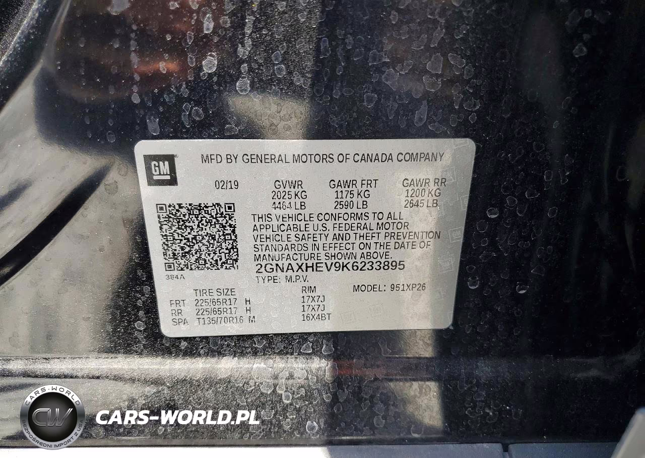 2019 Chevrolet Equinox Ls VIN:2GNAXHEV9K6233895 - 13