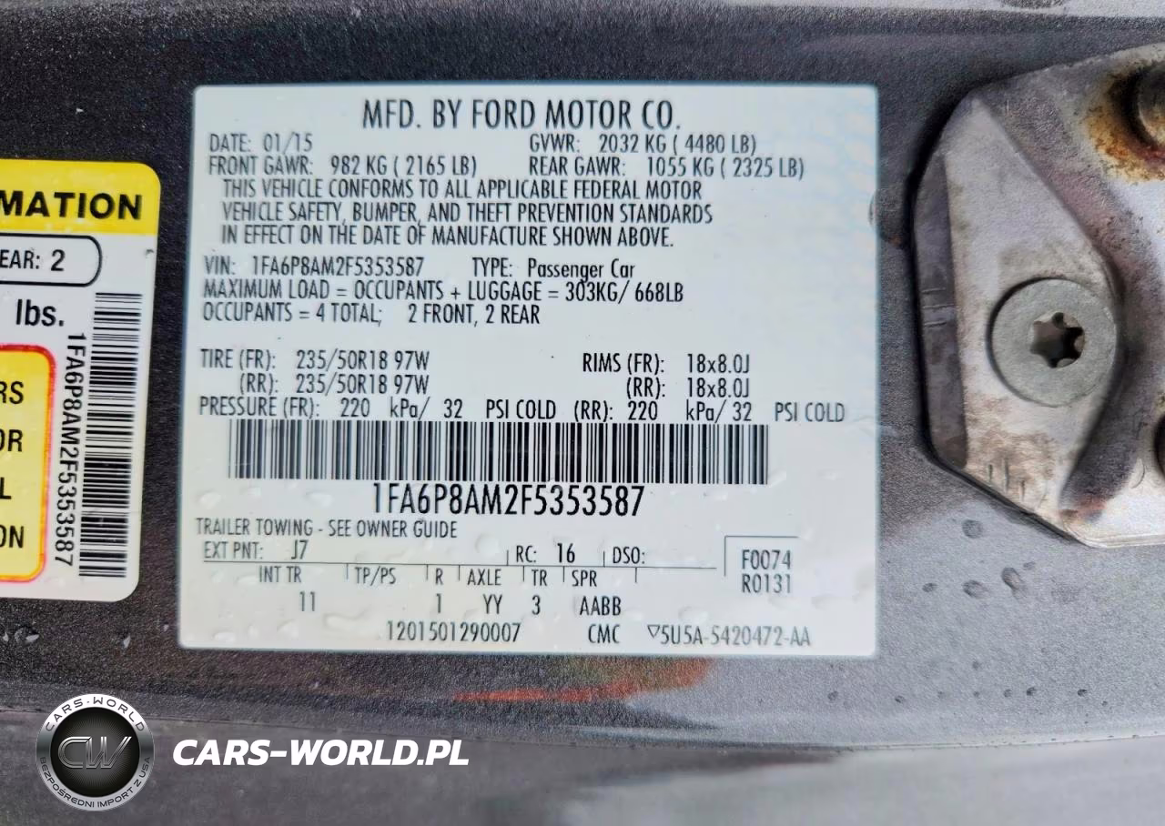 2015 Ford Mustang VIN:1FA6P8AM2F5353587 - 12