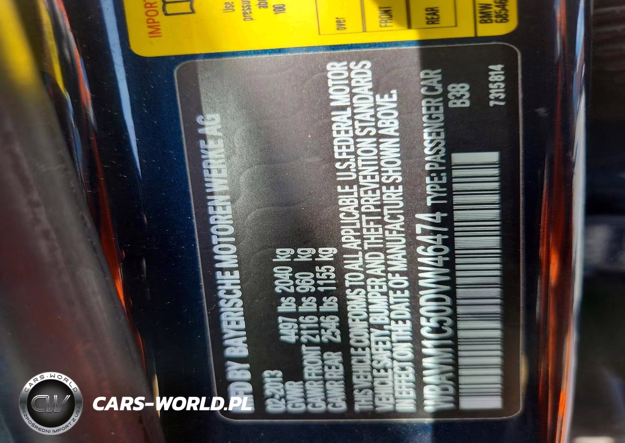 2013 BMW X1 Sdrive28I VIN:WBAVM1C50DVW46474 - 13