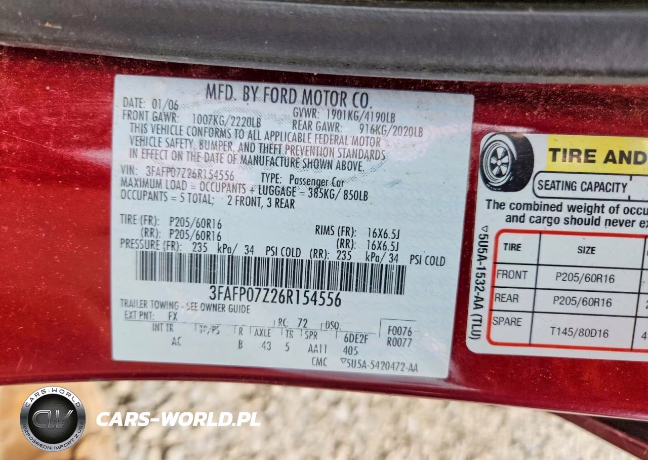 2006 Ford Fusion Se VIN:3FAFP07Z26R154556 - 12