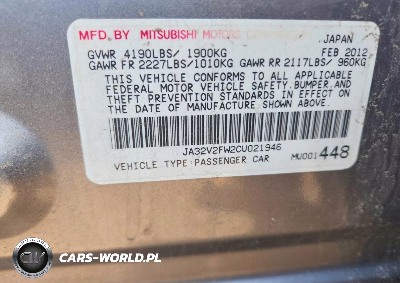 2012 Mitsubishi Lancer Se VIN:JA32V2FW2CU021946 - 12