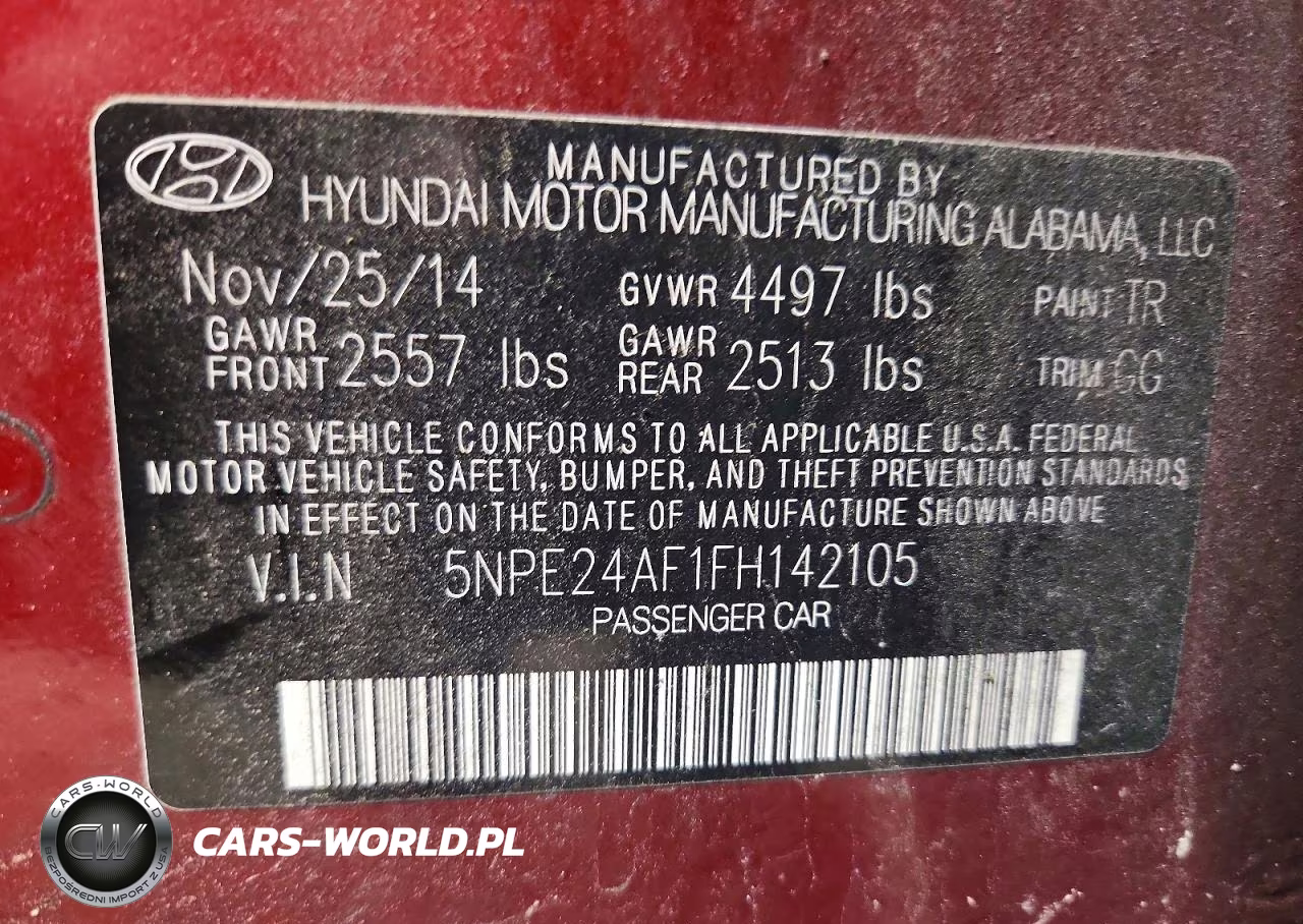 2015 Hyundai Sonata Se VIN:5NPE24AF1FH142105 - 12