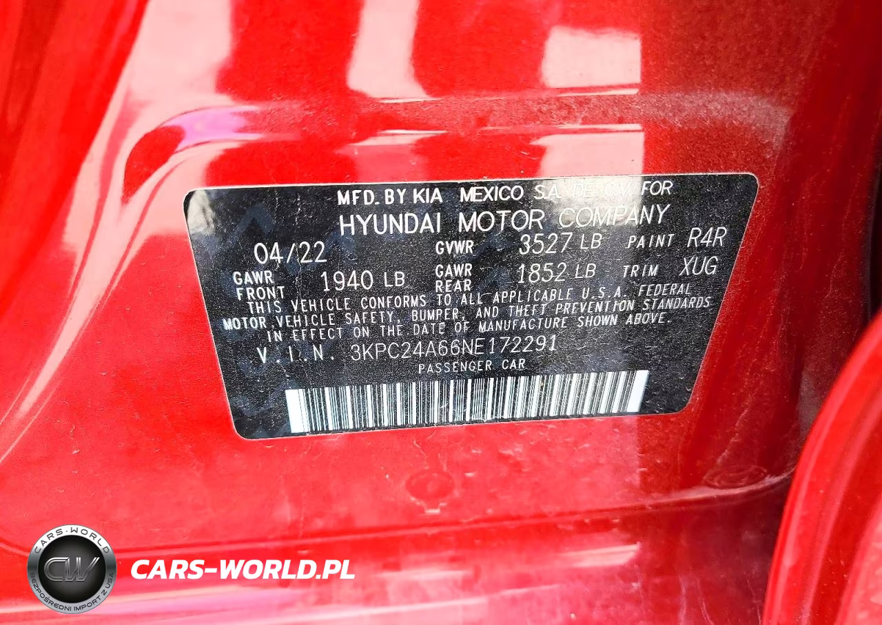 2022 Hyundai Accent Sel VIN:3KPC24A66NE172291 - 12