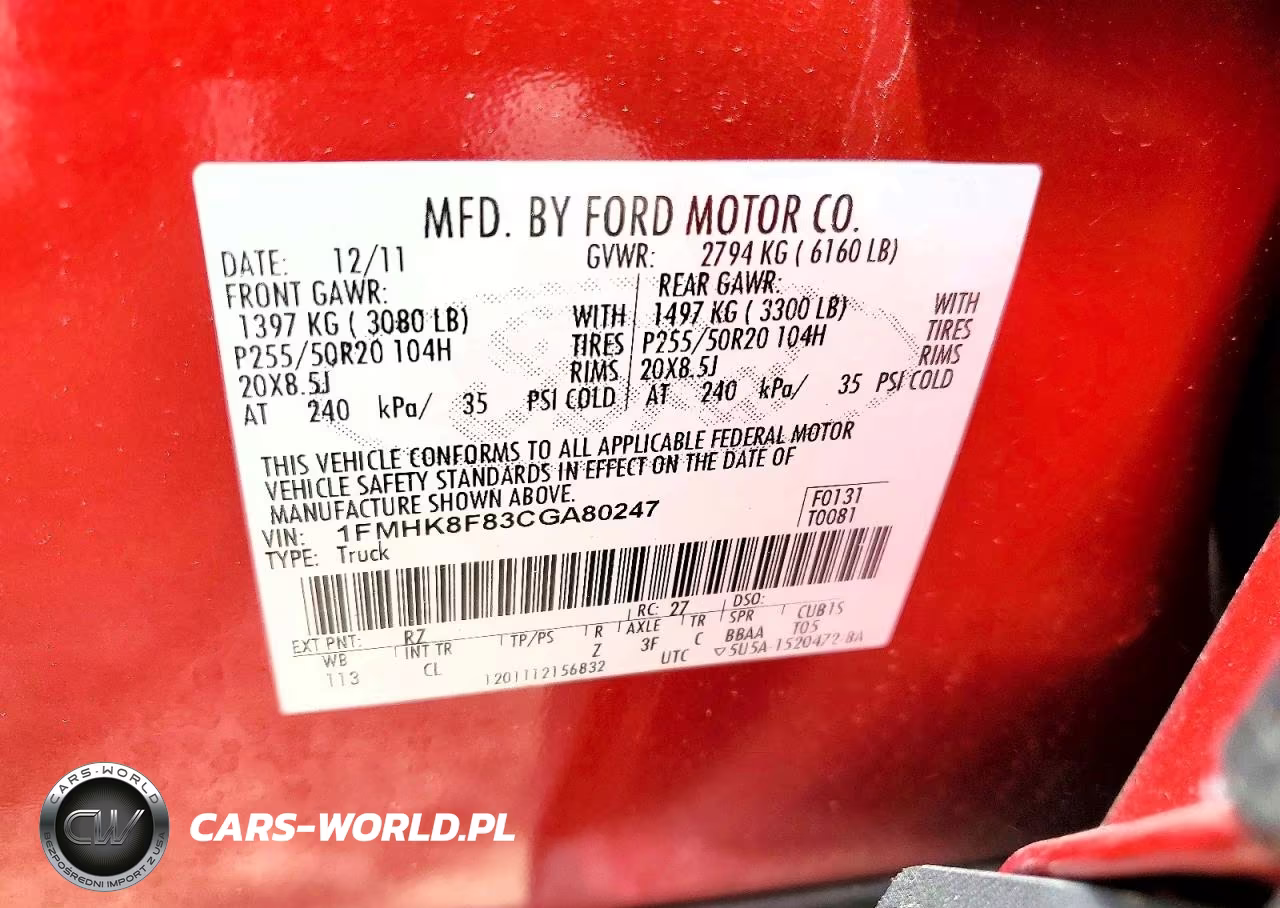 2012 Ford Explorer Limited VIN:1FMHK8F83CGA80247 - 12