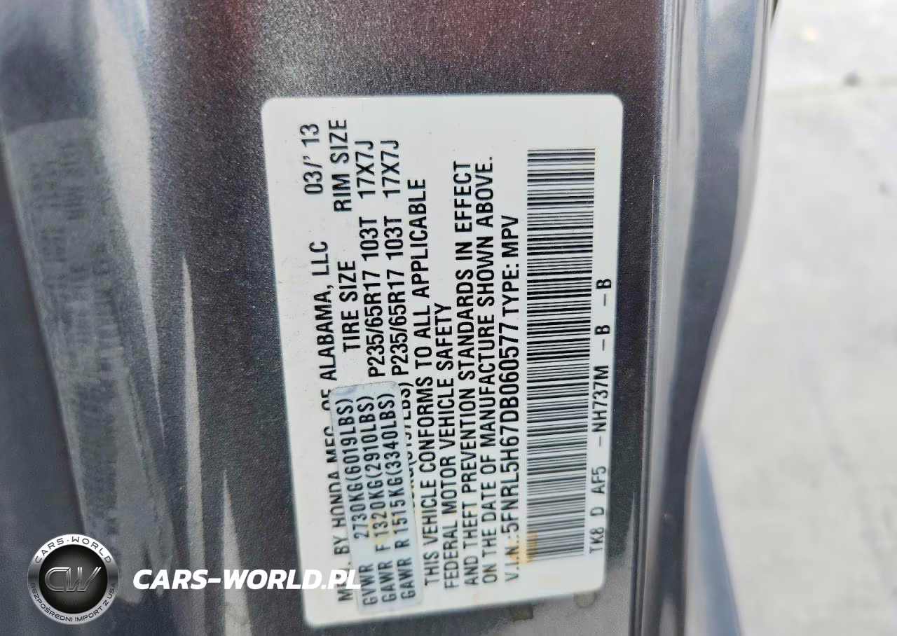 2013 Honda Odyssey Exl VIN:5FNRL5H67DB060577 - 13