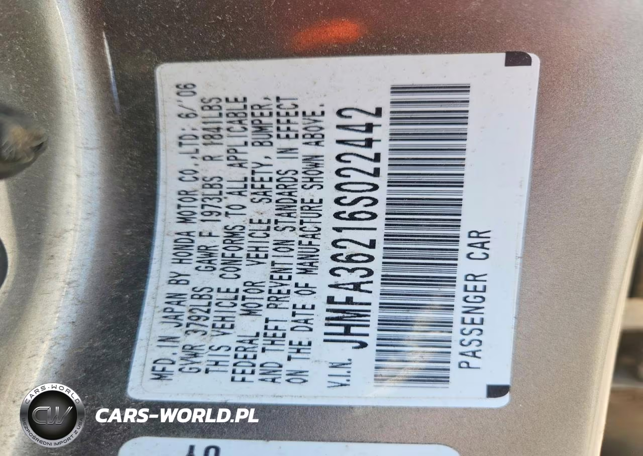 2006 Honda Civic Hybrid VIN:JHMFA36216S022442 - 12