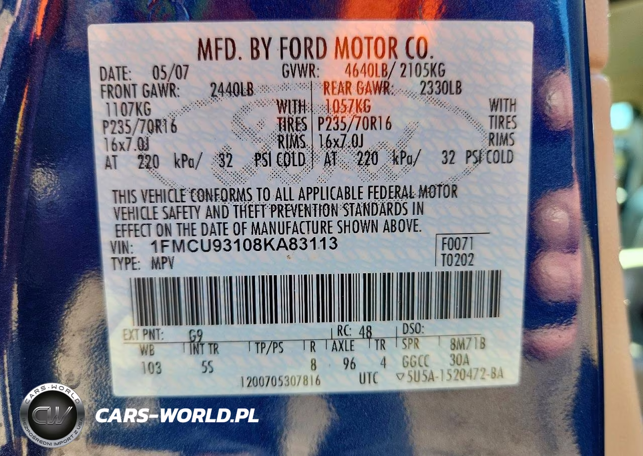 2008 Ford Escape Xlt VIN:1FMCU93108KA83113 - 13