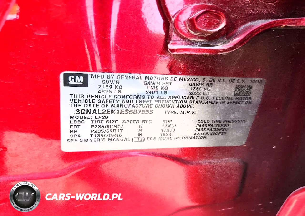 2014 Chevrolet Captiva Ls VIN:3GNAL2EK1ES567553 - 12
