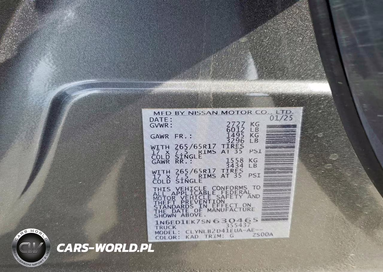 2025 Nissan Frontier Sv VIN:1N6ED1EK7SN630465 - 13
