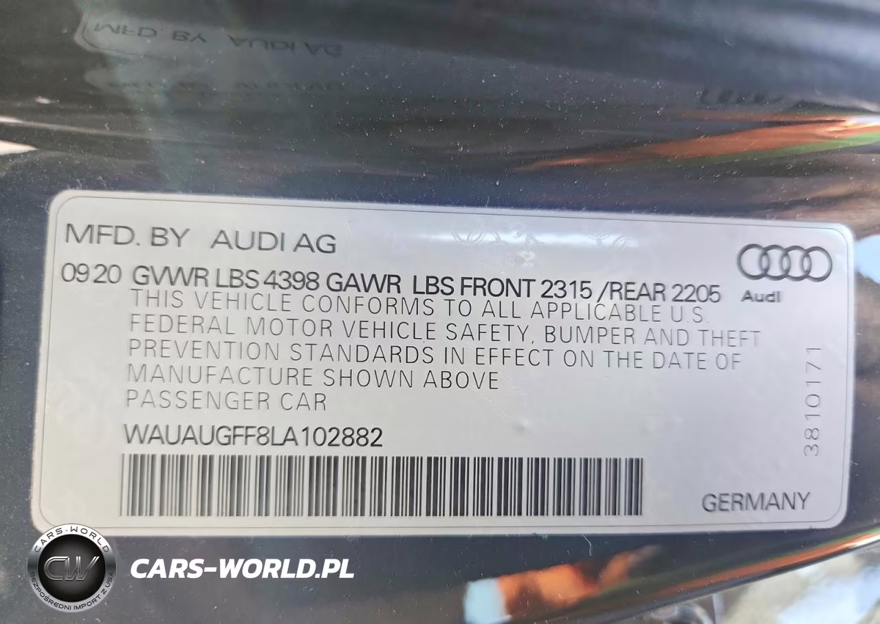 2020 Audi A3 Premium VIN:WAUAUGFF8LA102882 - 12