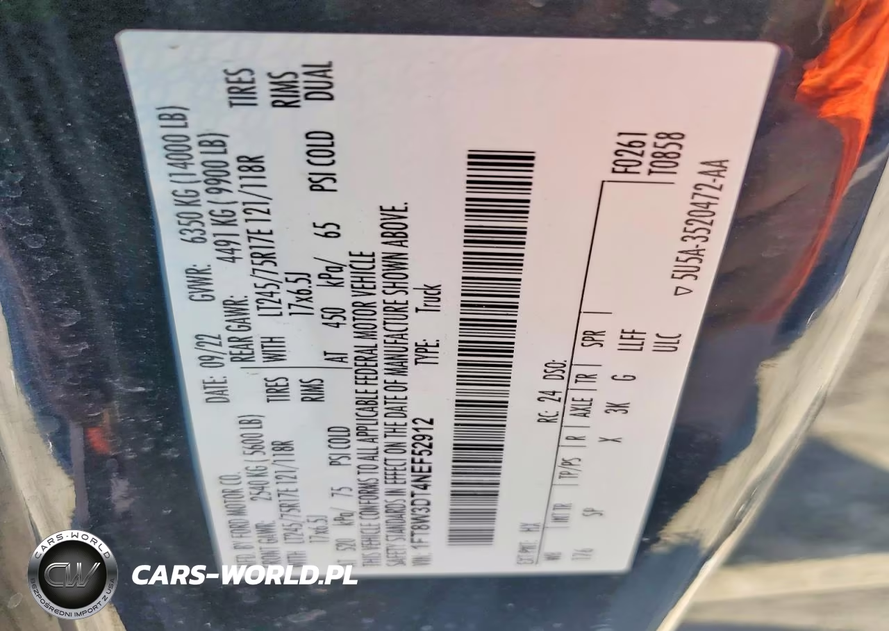 2022 Ford F350 VIN:1FT8W3DT4NEF52912 - 13