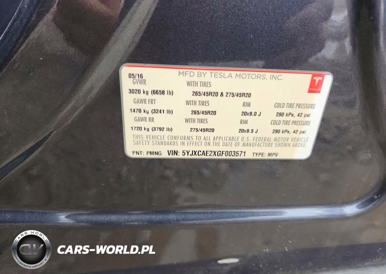 2016 Tesla Model X VIN:5YJXCAE2XGF003571 - 13