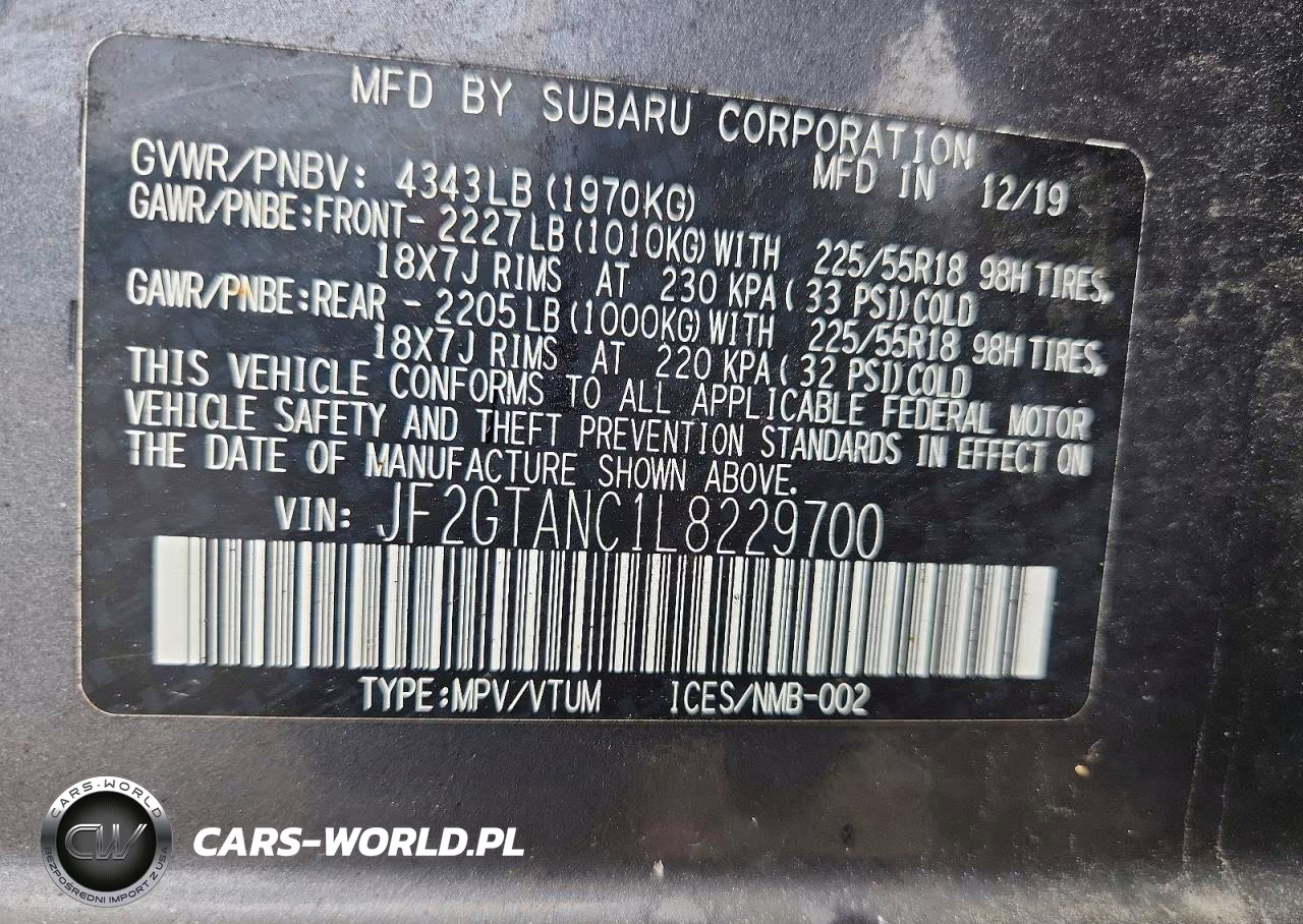 2020 Subaru Crosstrek Limited VIN:JF2GTANC1L8229700 - 14