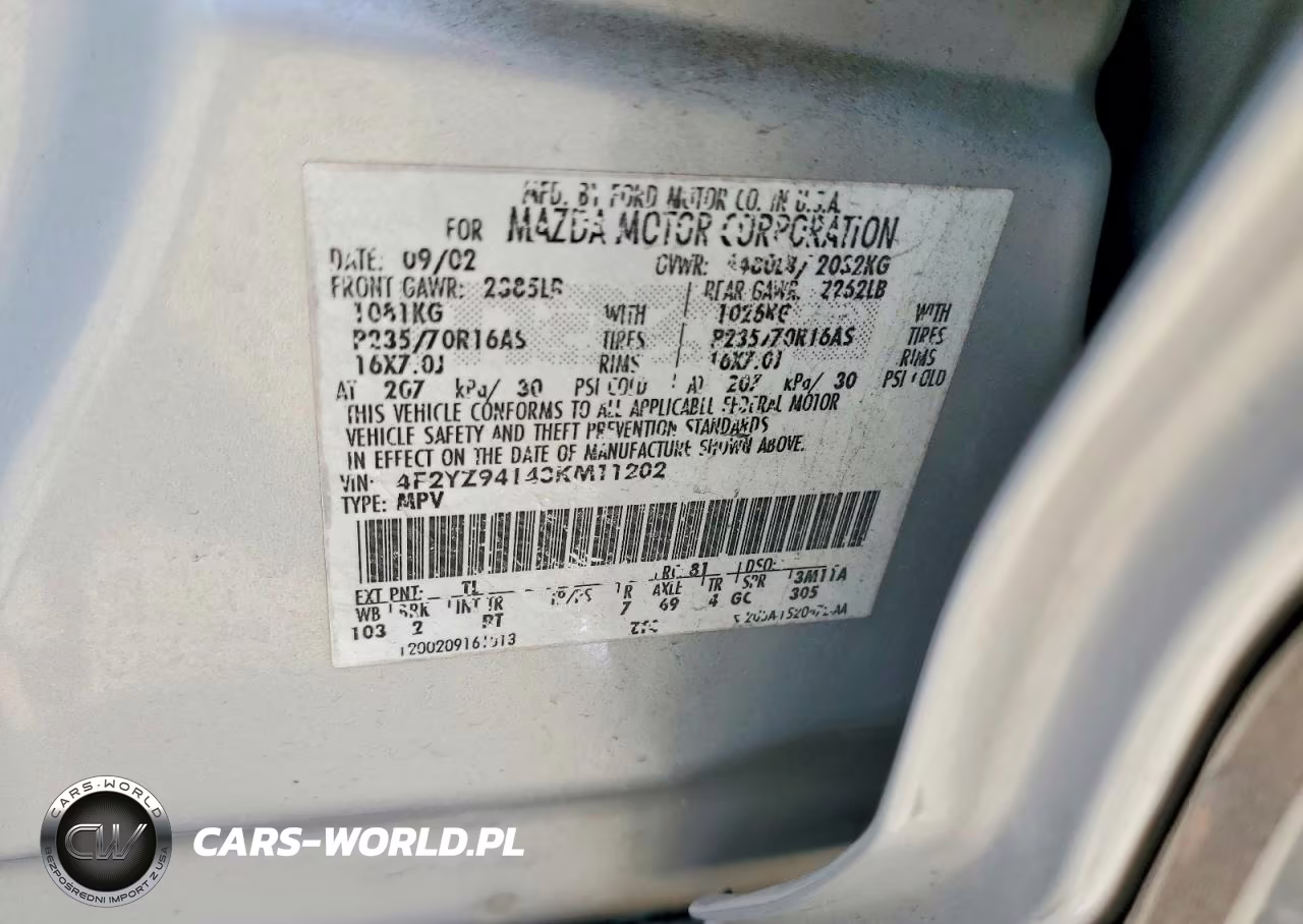 2003 Mazda Tribute Lx VIN:4F2YZ94143KM11202 - 13