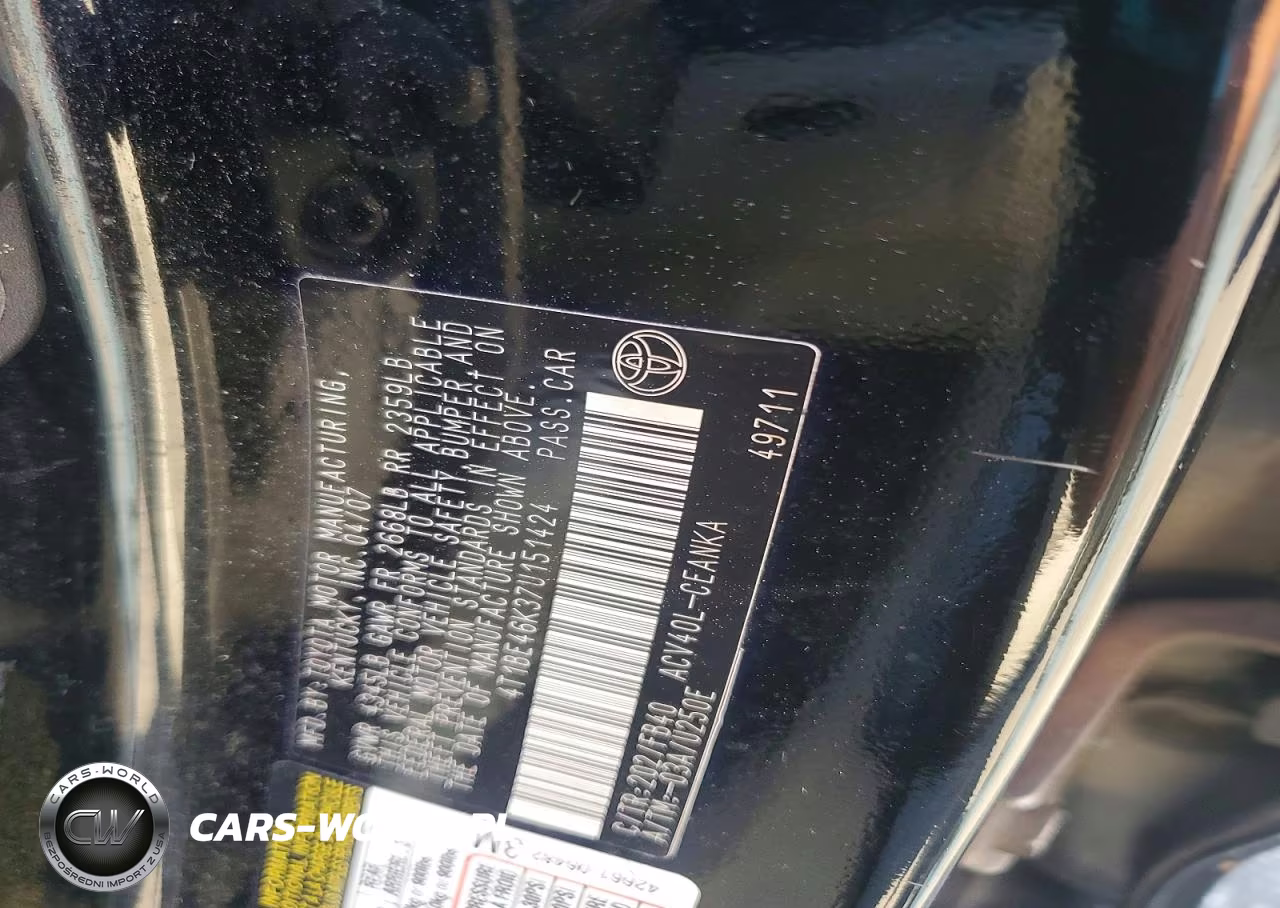 2007 Toyota Camry Le VIN:4T1BE46K37U151424 - 12