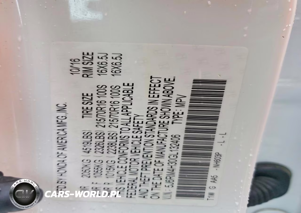 2016 Honda Cr-V Lx VIN:5J6RM4H30GL132406 - 13