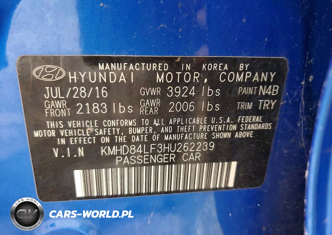 2017 Hyundai Elantra Limited VIN:KMHD84LF3HU262239 - 12