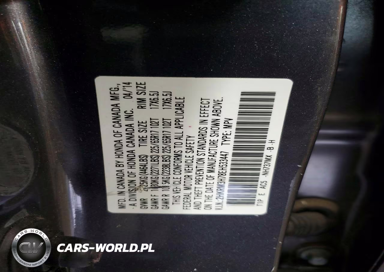 2014 Honda Cr-V Exl VIN:2HKRM3H78EH533447 - 13