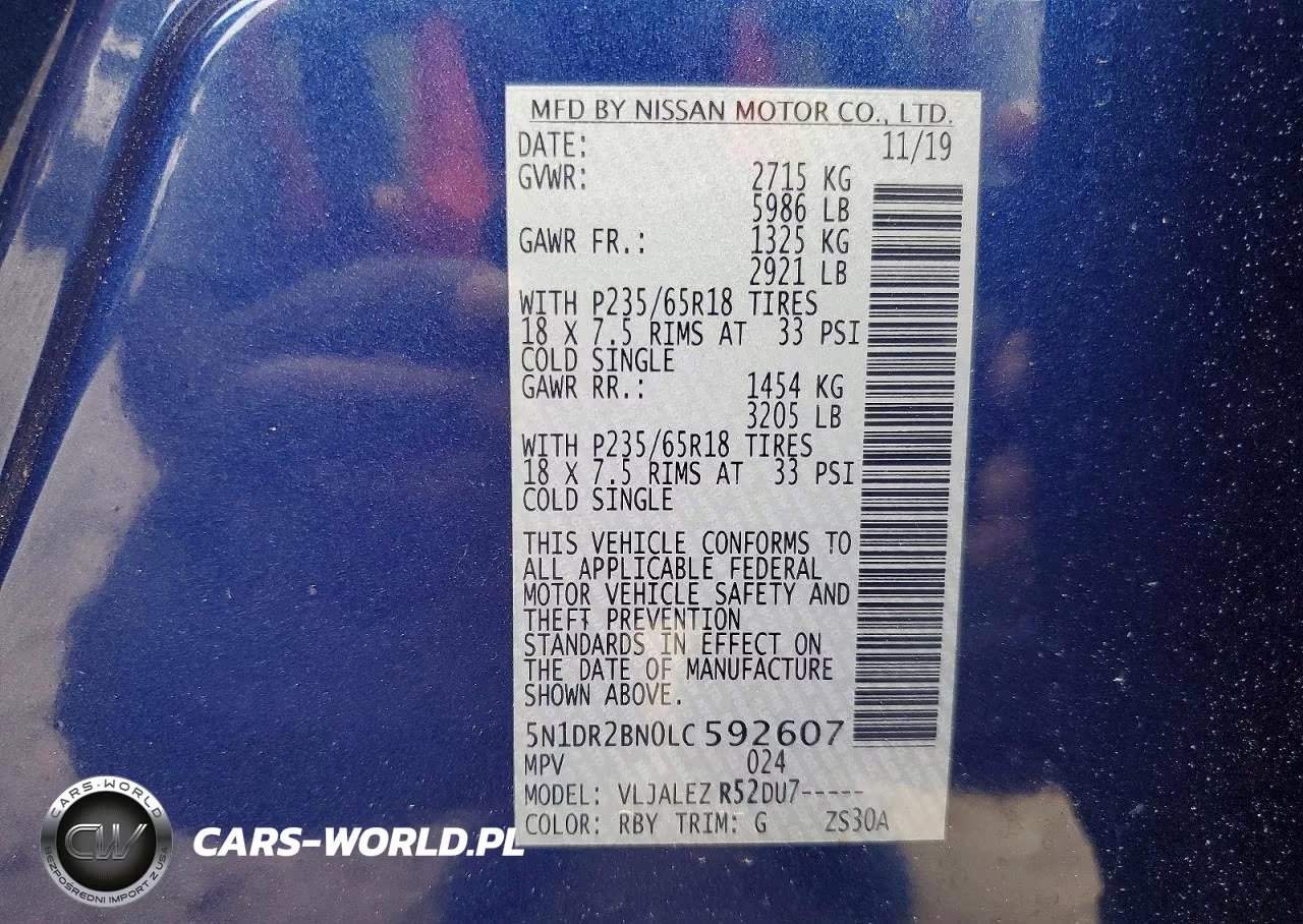 2020 Nissan Pathfinder Sv VIN:5N1DR2BN0LC592607 - 13