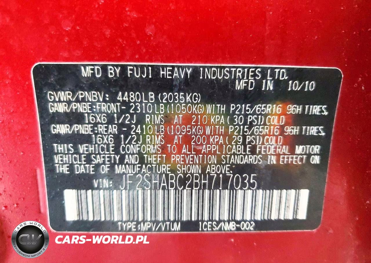 2011 Subaru Forester 2.5X VIN:JF2SHABC2BH717035 - 13