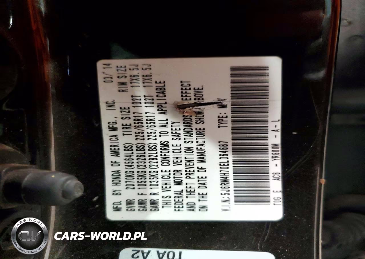 2014 Honda Cr-V Exl VIN:5J6RM4H70EL064687 - 13