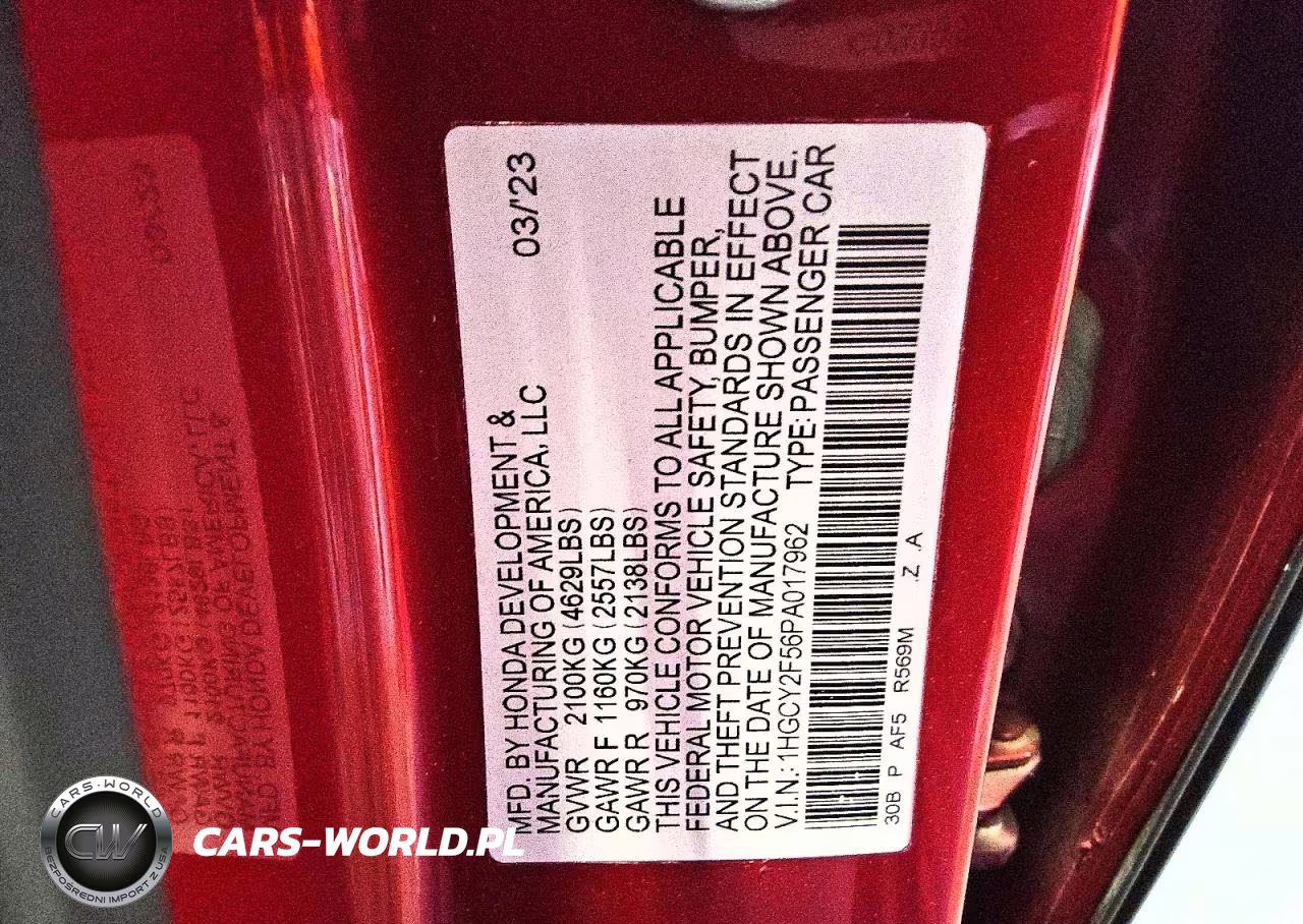 2023 Honda Accord Hybrid Sport VIN:1HGCY2F56PA017962 - 12