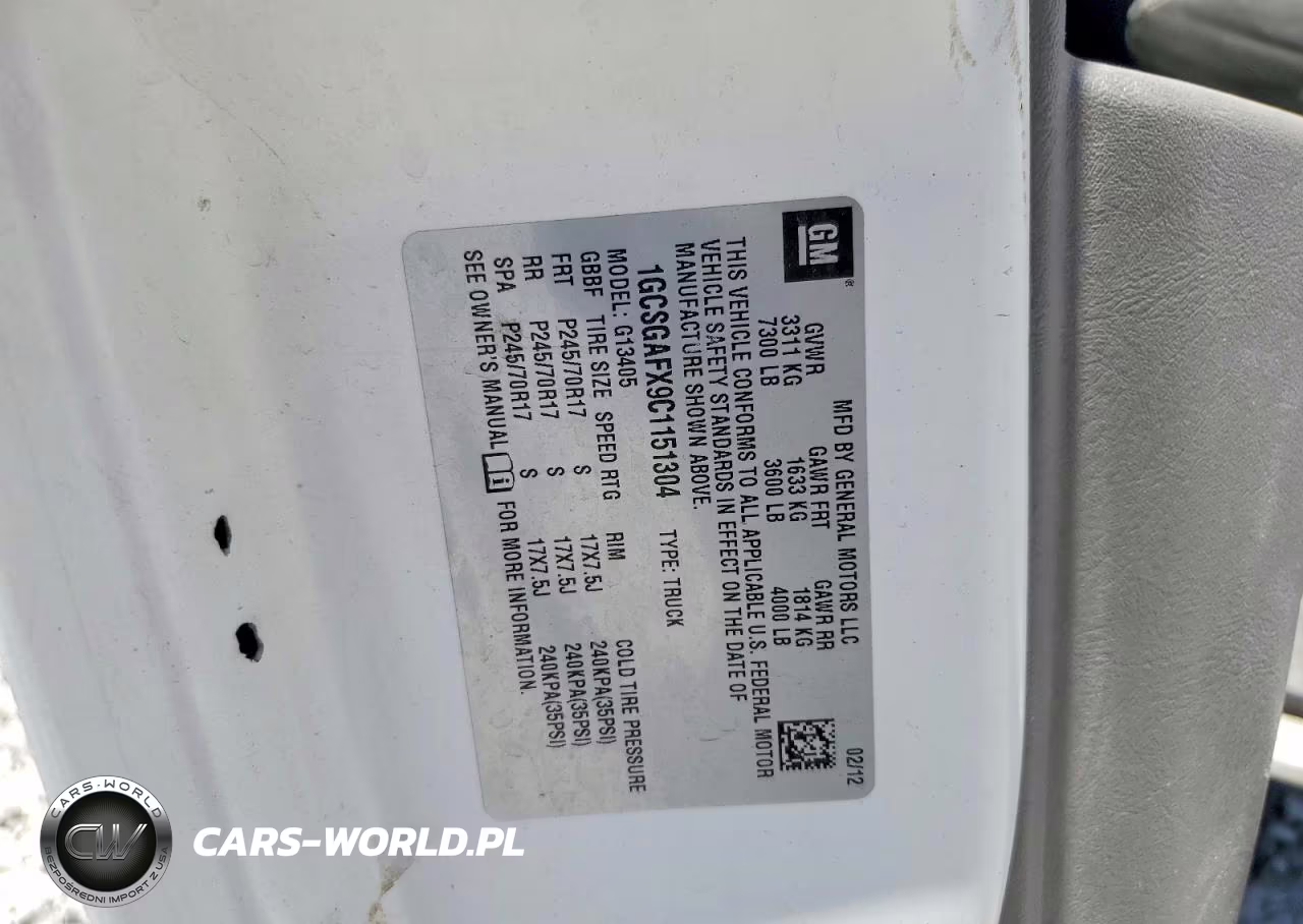 2012 Chevrolet Express 1500 Cargo Delivery Van VIN:1GCSGAFX9C1151304 - 13