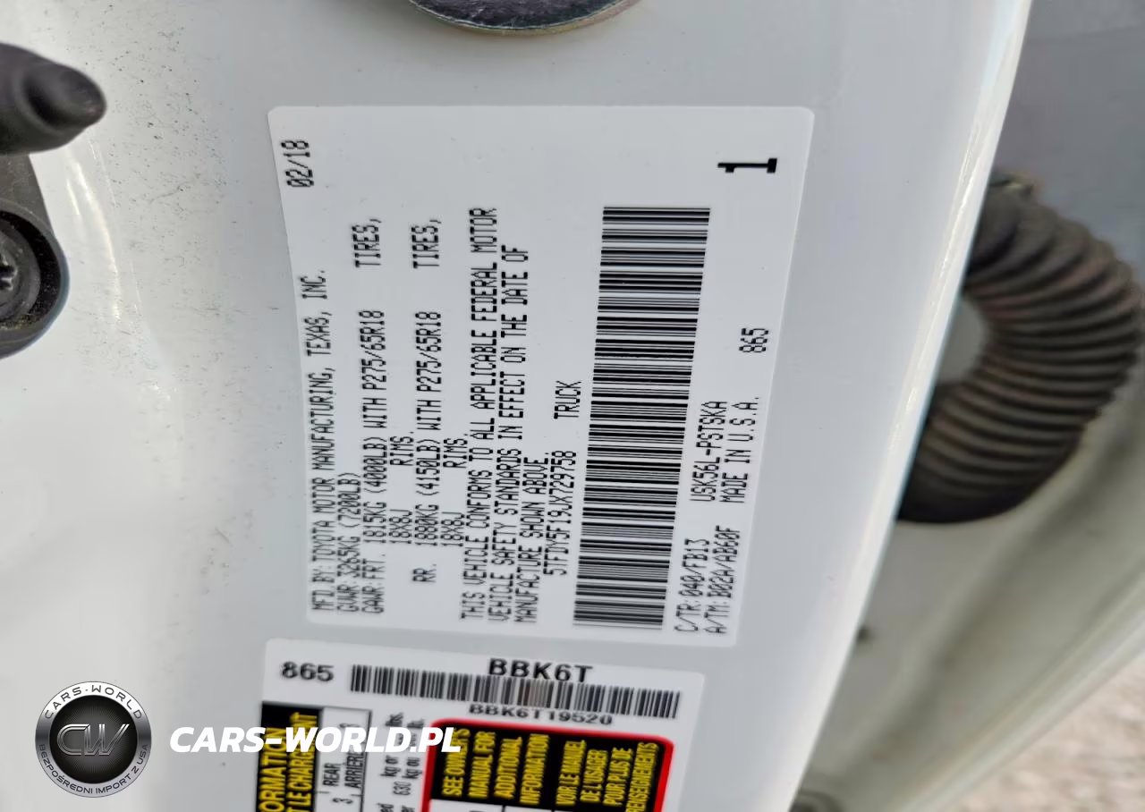 2018 Toyota Tundra Crewmax Sr5 VIN:5TFDY5F19JX729758 - 12