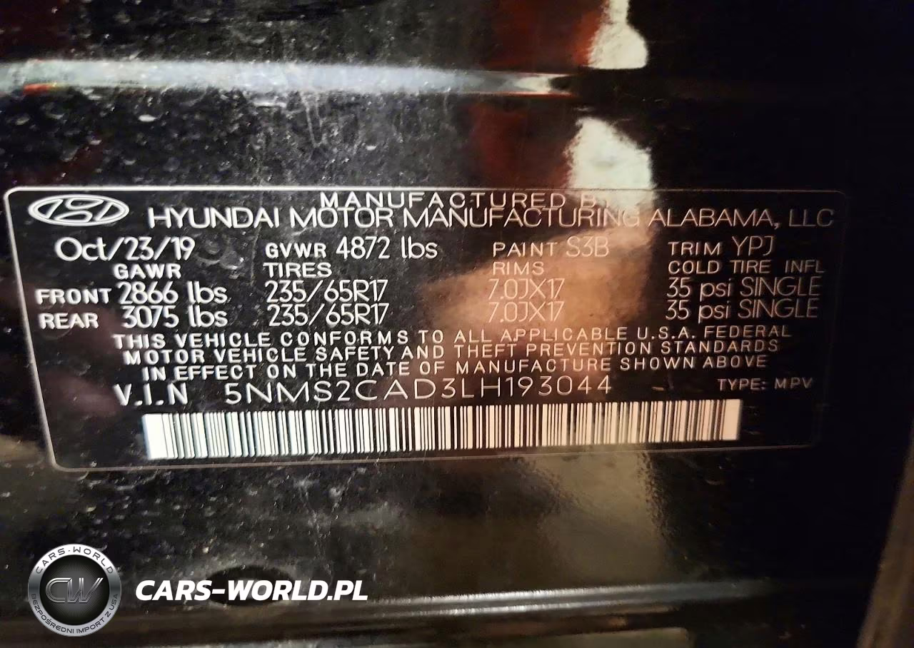 2020 Hyundai Santa Fe Se VIN:5NMS2CAD3LH193044 - 13