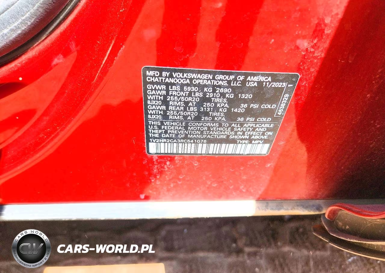 2024 Volkswagen Atlas VIN:1V2HR2CA3RC541076 - 12