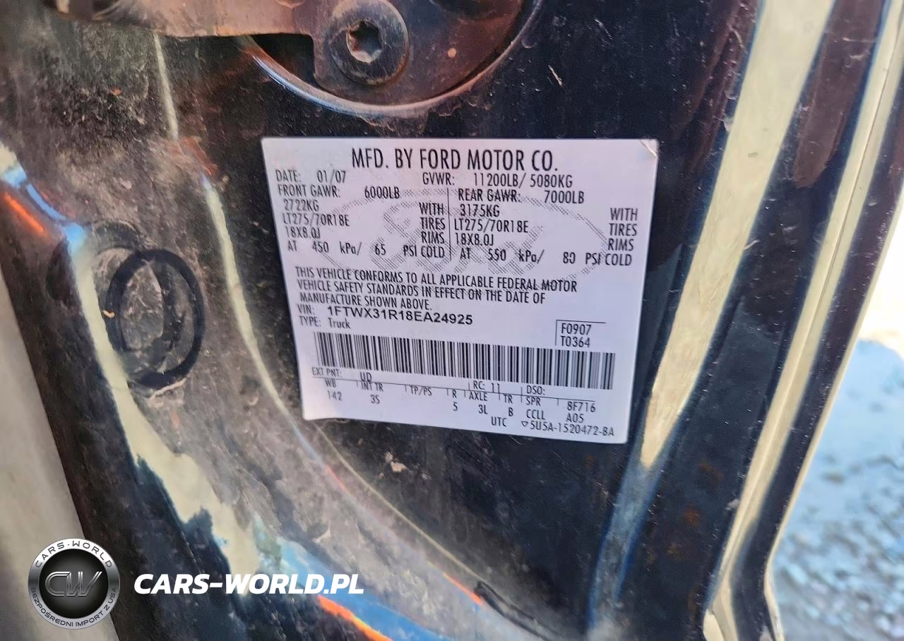 2008 Ford F350 Srw Super Duty VIN:1FTWX31R18EA24925 - 12
