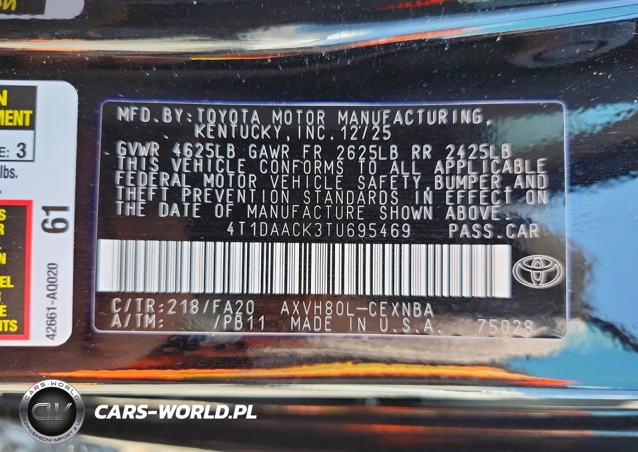 2026 Toyota Camry Le VIN:4T1DAACK3TU695469 - 13