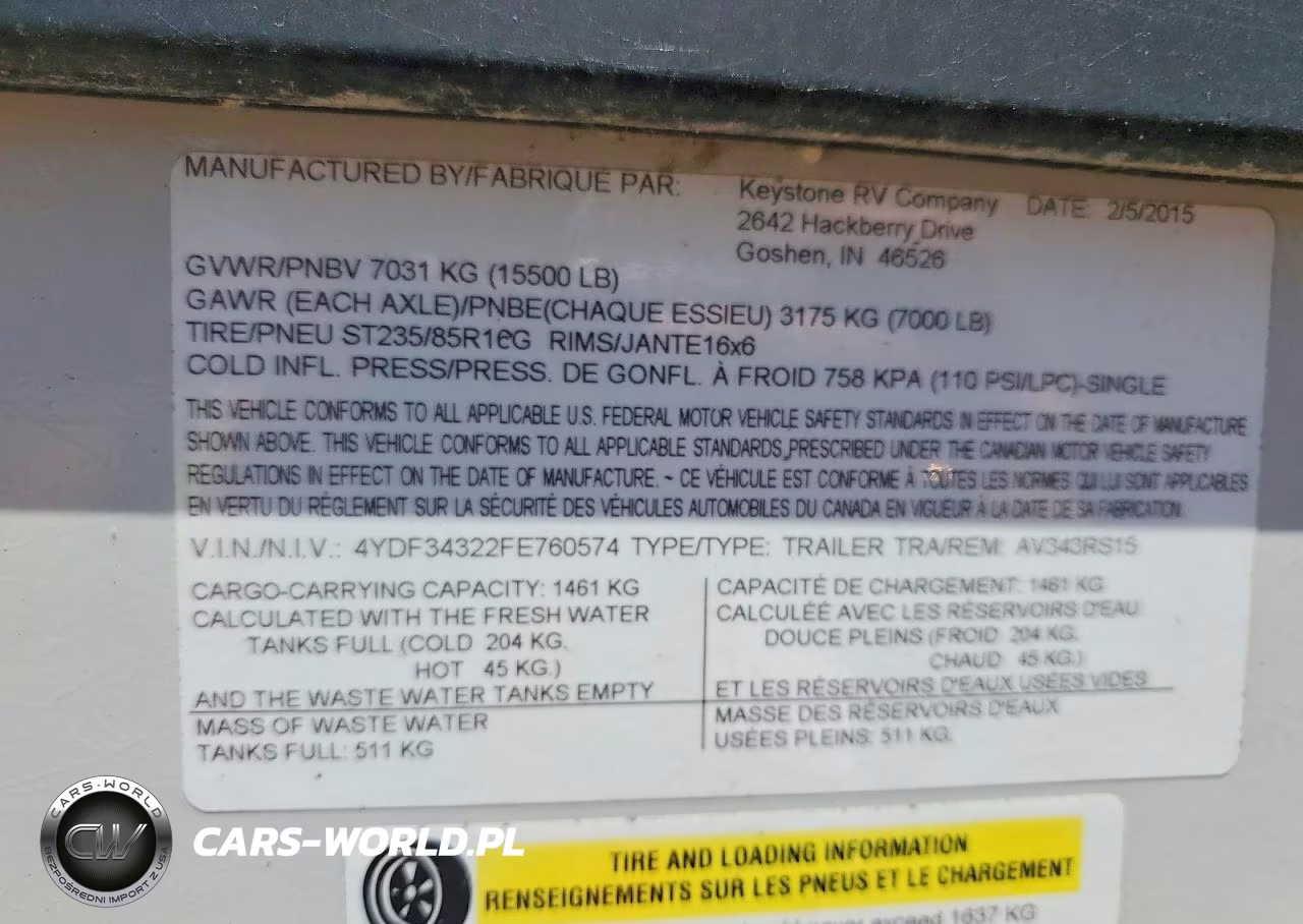 2015 Keys Tone Avalamche 343Rs VIN:4YDF34322FE760574 - 10