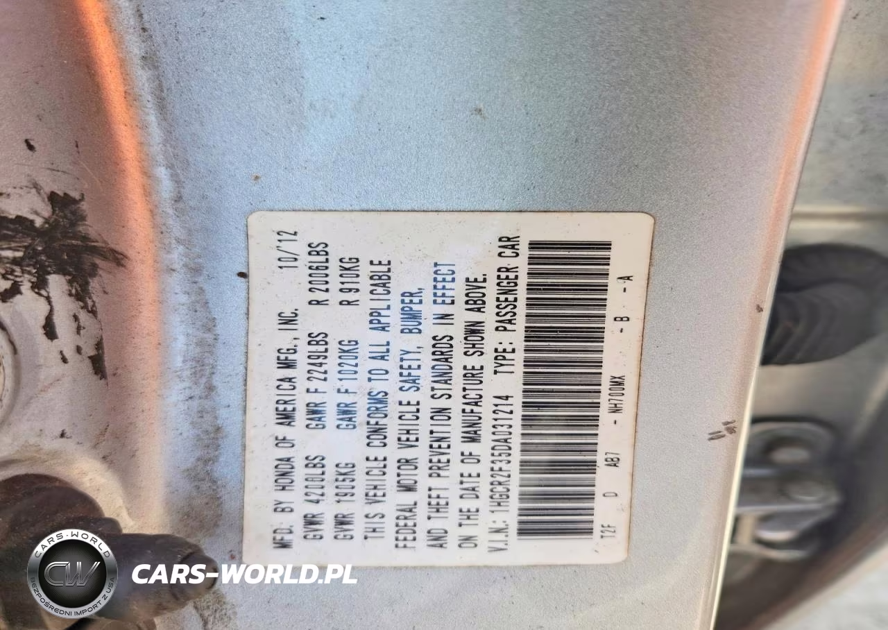 2013 Honda Accord Lx VIN:1HGCR2F35DA031214 - 13
