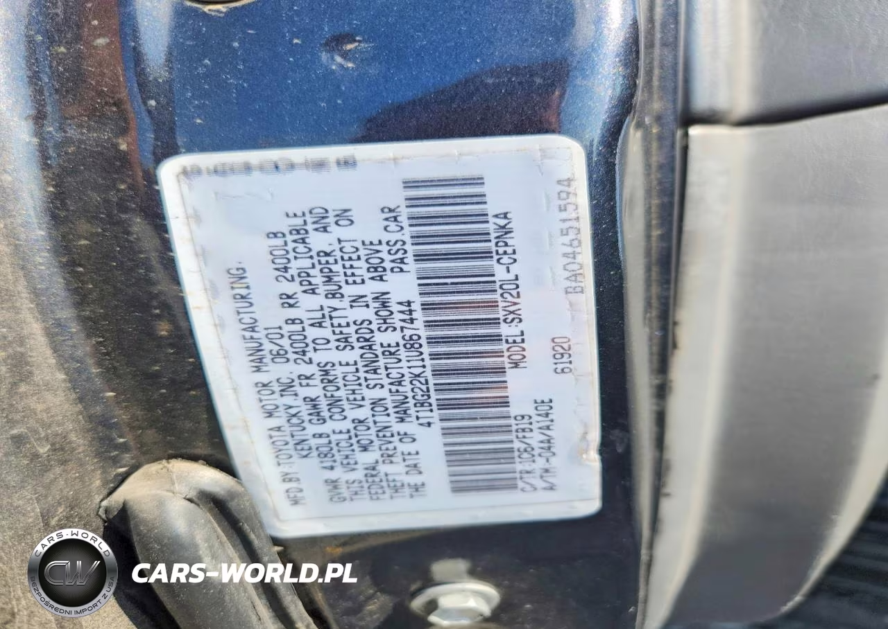 2001 Toyota Camry Le VIN:4T1BG22K11U867444 - 13